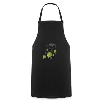 Flyer Bombe Hopfen Bier - Kochschürze - Schwarz - Vorne - AI Model Male 185 dark (185cm)