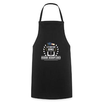 Diplôme en littérature - Tablier de cuisine - noir - Devant - AI Model Male 185 dark (185cm)