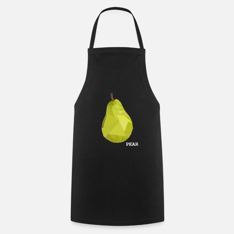 Pear - Triangle Pear for Fruit Lovers - Cooking Apron - black
