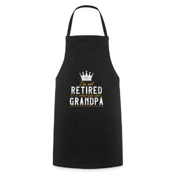 I'm Not Retired I'm A Professional Grandpa - Cooking Apron - black - Front - AI Model Male 185 dark (185cm)