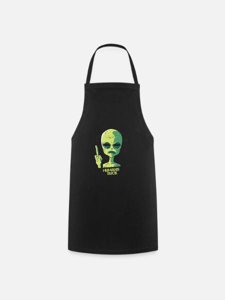 Les humains sucent! - Tablier de cuisine - noir