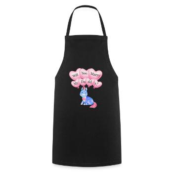 Enfants veux-tu épouser la conception de mon papa - Mariage - Tablier de cuisine - noir - Devant - AI Model Male 185 dark (185cm)