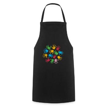 Kindergarten Colors - Cooking Apron - black - Front - AI Model Male 185 dark (185cm)