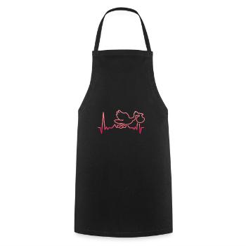 Midwife Heartbeat - Cooking Apron - black - Front - AI Model Male 185 dark (185cm)