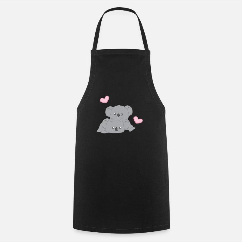 Koala - Koalas - Koalafan - Hearts - Gift - Cooking Apron - black