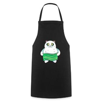 Asian panda made from sushi - Cooking Apron - black - Front - AI Model Male 185 dark (185cm)