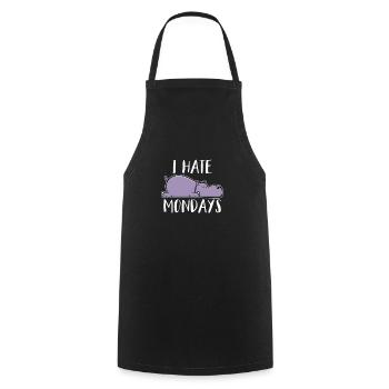Ich Hasse Montage Büro Nilpferd I Hate Mondays - Kochschürze - Schwarz - Vorne - AI Model Male 185 dark (185cm)