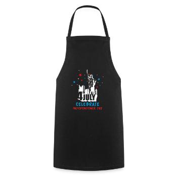 July 4th - Cooking Apron - black - Front - AI Model Male 185 dark (185cm)