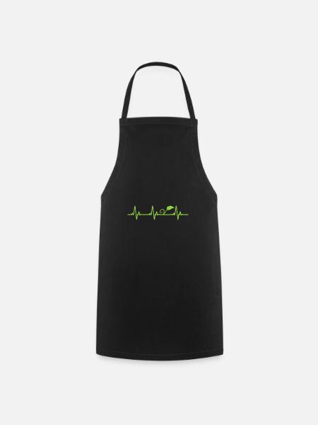 Heartbeat vegan for vegans - Cooking Apron - black