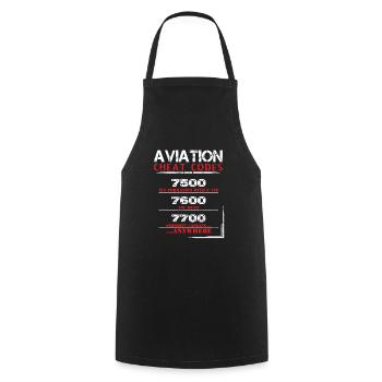Aviation cheat codes - Funny Tshirt for pilots - Tablier de cuisine - noir - Devant - AI Model Male 185 dark (185cm)