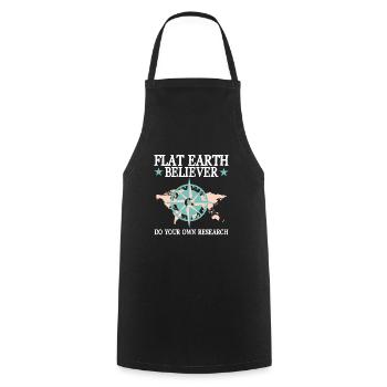 Flat Earth Flache Erde - Kochschürze - Schwarz - Vorne - AI Model Male 185 dark (185cm)