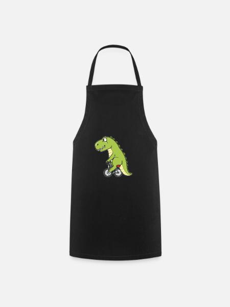 Dino Dinosaurier Fahrrad Bike T-Rex Radel Radler - Kochschürze - Schwarz