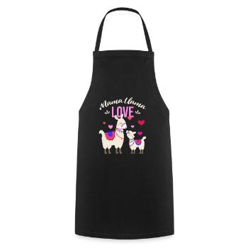 Mama Llama - Cadeau de fête des mères et de grossesse - Tablier de cuisine - noir - Devant - AI Model Male 185 dark (185cm)