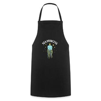 Sea princess girl jellyfish gift - Cooking Apron - black - Front - AI Model Male 185 dark (185cm)