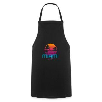Style rétro de Miami en Floride - Tablier de cuisine - noir - Devant - AI Model Male 185 dark (185cm)
