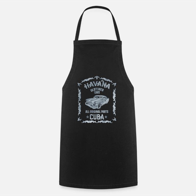 Cuba Havana Vintage Oldtimer Car - Cooking Apron - black