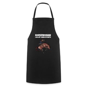 Funny Horses Women Design Stuntman Stunts - Cooking Apron - black - Front - AI Model Male 185 dark (185cm)