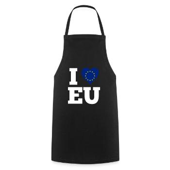 I Love The EU Europe Flag Love Heart Gift - Cooking Apron - black - Front - AI Model Male 185 dark (185cm)