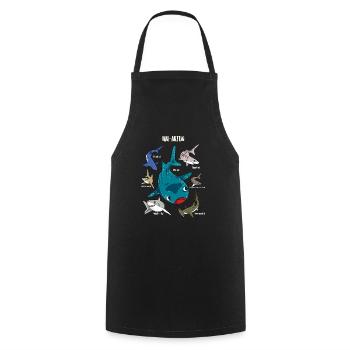Shark boy shark species biology - Cooking Apron - black - Front - AI Model Male 185 dark (185cm)