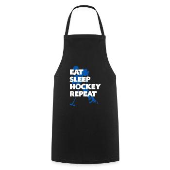 Eat Sleep Hockey wiederholen - Kochschürze - Schwarz - Vorne - AI Model Male 185 dark (185cm)