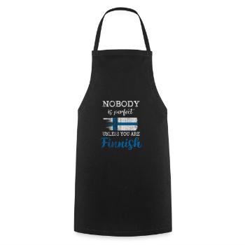 Finland Finnish - Cooking Apron - black - Front - AI Model Male 185 dark (185cm)