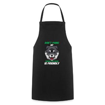 Finnish Lapphund - Cooking Apron - black - Front - AI Model Male 185 dark (185cm)