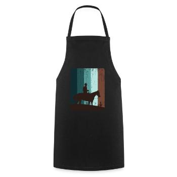 cowboy - Cooking Apron - black - Front - AI Model Male 185 dark (185cm)