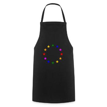 EU stars in rainbow colours - Cooking Apron - black - Front - AI Model Male 185 dark (185cm)