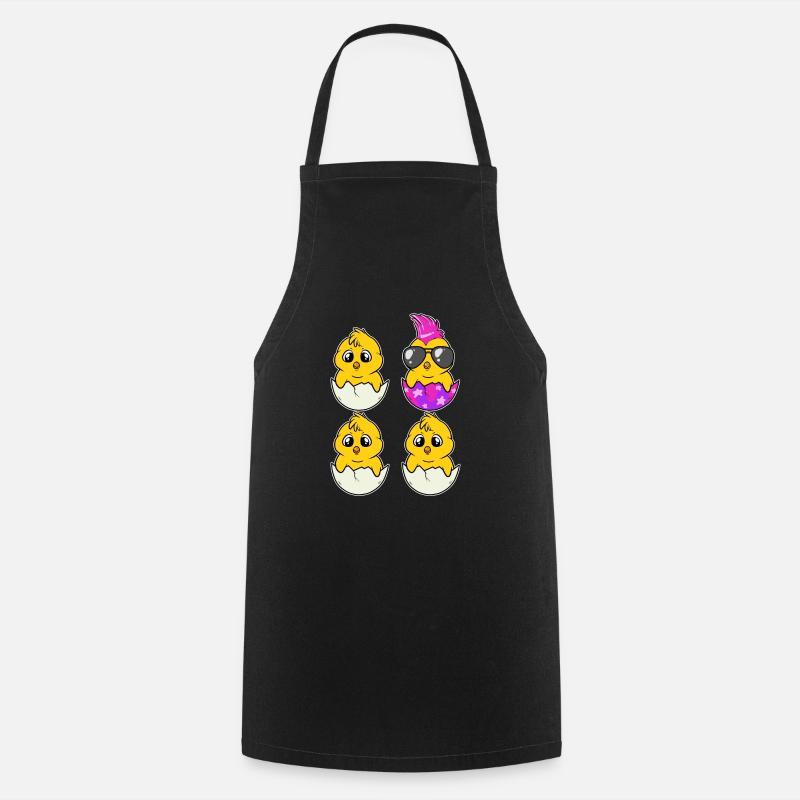 Poulet Punk Poulet Poulet Punker Bébé Individuel - Tablier de cuisine - noir