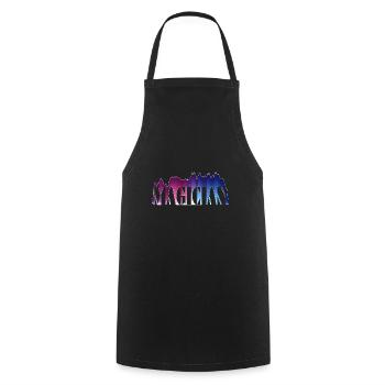Magician sorcerer - Cooking Apron - black - Front - AI Model Male 185 dark (185cm)