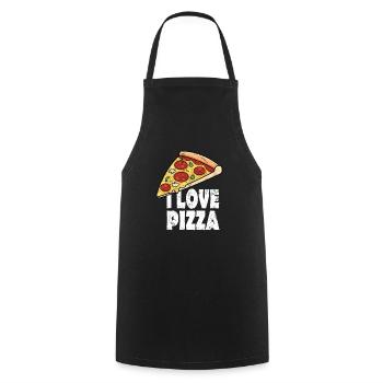 I Love Pizza avec effet grunge - Tablier de cuisine - noir - Devant - AI Model Male 185 dark (185cm)