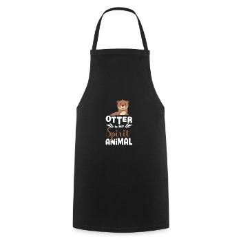 Loutre âme soeur animal Drôle Esprit Cadeau - Tablier de cuisine - noir - Devant - AI Model Male 185 dark (185cm)