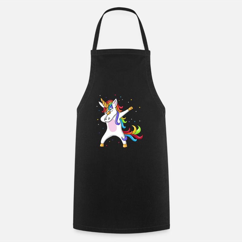 Tamponner paillettes de licorne - Tablier de cuisine - noir