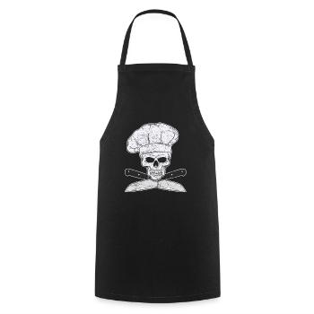 Grilling chef cook chef skull knife gift - Cooking Apron - black - Front - AI Model Male 185 dark (185cm)