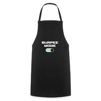 Burpee Mode ON - Cooking Apron - black - Front - AI Model Male 185 dark (185cm)