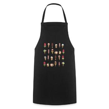 Eis Eisbecher - Kochschürze - Schwarz - Vorne - AI Model Male 185 dark (185cm)