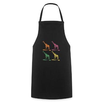 Giraffe Giraffen - Kochschürze - Schwarz - Vorne - AI Model Male 185 dark (185cm)