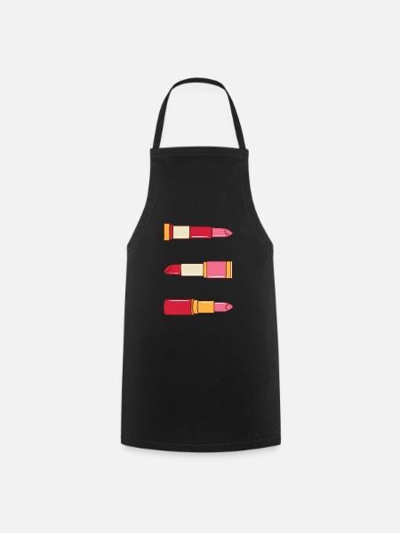 Cadeau de beauté pour femme beauté maquillage rouge à lèvres - Tablier de cuisine - noir