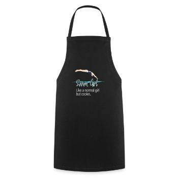 Natation Femmes - Swim Girl - Tablier de cuisine - noir - Devant - AI Model Male 185 dark (185cm)