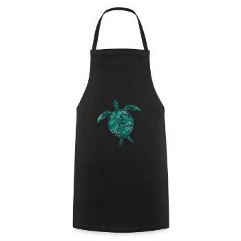 turtle - Cooking Apron - black - Front - AI Model Male 185 dark (185cm)