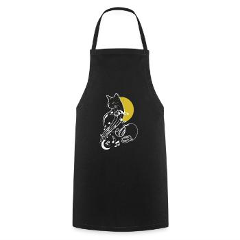Funny Cat Lovers Musical Gift design for Cat Fans - Cooking Apron - black - Front - AI Model Male 185 dark (185cm)