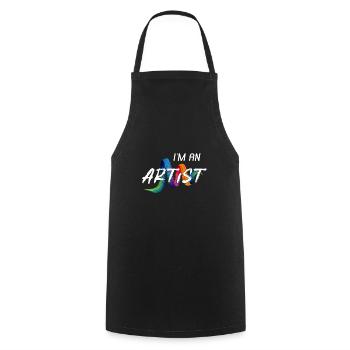 artiste - Tablier de cuisine - noir - Devant - AI Model Male 185 dark (185cm)