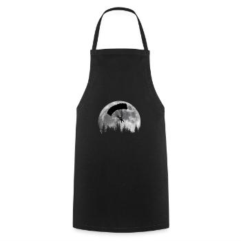 Parachutist in the forest with parachute - Cooking Apron - black - Front - AI Model Male 185 dark (185cm)