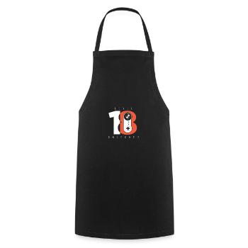 18th birthday - Cooking Apron - black - Front - AI Model Male 185 dark (185cm)