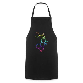 LSD Strukturformel Molekül A. Hofmann Bicycle Day - Kochschürze - Schwarz - Vorne - AI Model Male 185 dark (185cm)