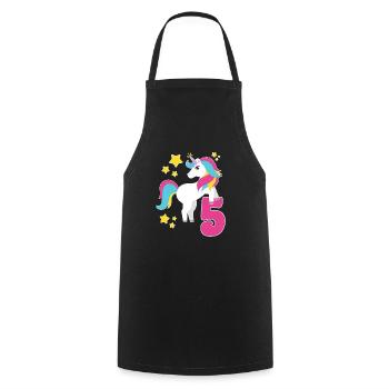 5th Birthday Unicorn I'm Already 5 Gift - Cooking Apron - black - Front - AI Model Male 185 dark (185cm)