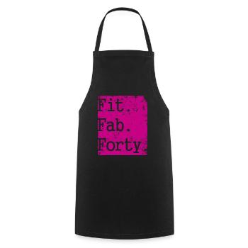 40th birthday - Cooking Apron - black - Front - AI Model Male 185 dark (185cm)