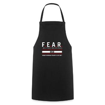 Motivative fear sayings - Cooking Apron - black - Front - AI Model Male 185 dark (185cm)