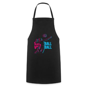 Volleyball - Kochschürze - Schwarz - Vorne - AI Model Male 185 dark (185cm)