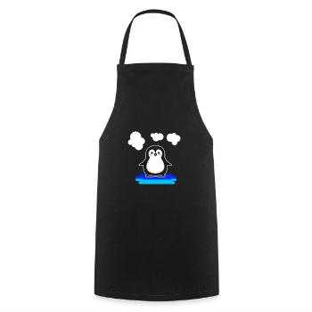 Pinguin Niedliches Tier - Kochschürze - Schwarz - Vorne - AI Model Male 185 dark (185cm)